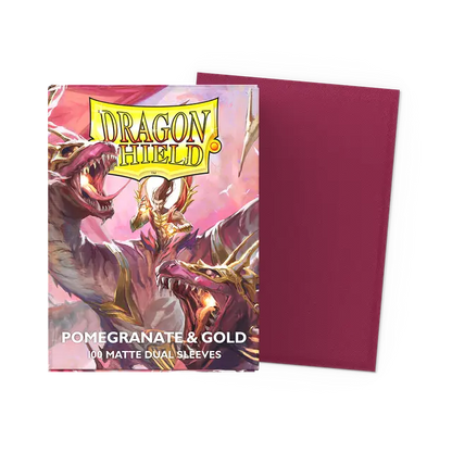 Dragon Shield Sleeves: Standard DUAL - Matte Pomegranate/Gold (100 ct.)