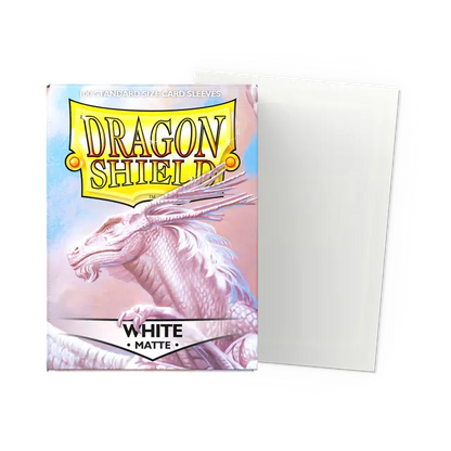 Dragon Shield card sleeves packaging with a white dragon illustration on a white background