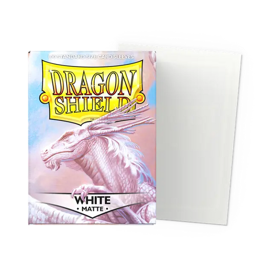 Dragon Shield card sleeves packaging with a white dragon illustration on a white background